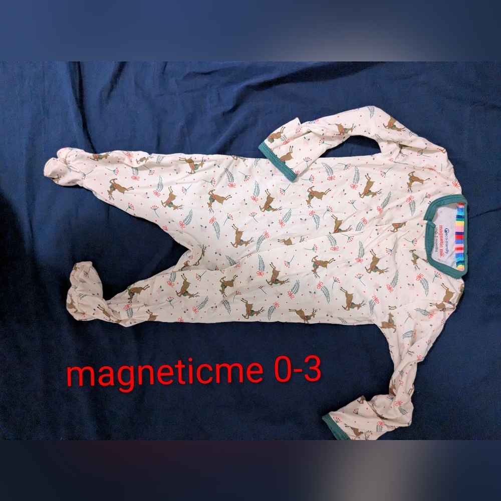 MagneticMe Baby Footed Pajamas with Deer Print